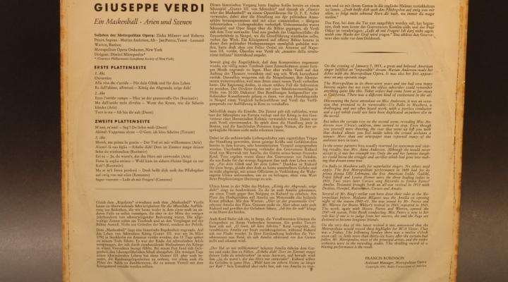 Verdi-A Masked Bal 1967 LP