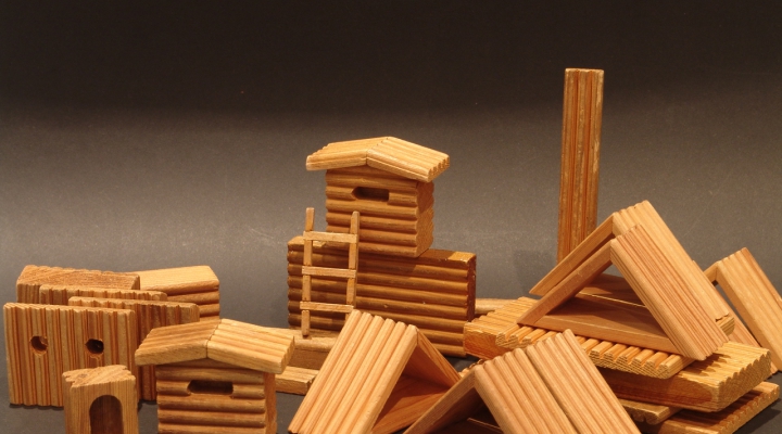 Western Retro Wood Building Toys